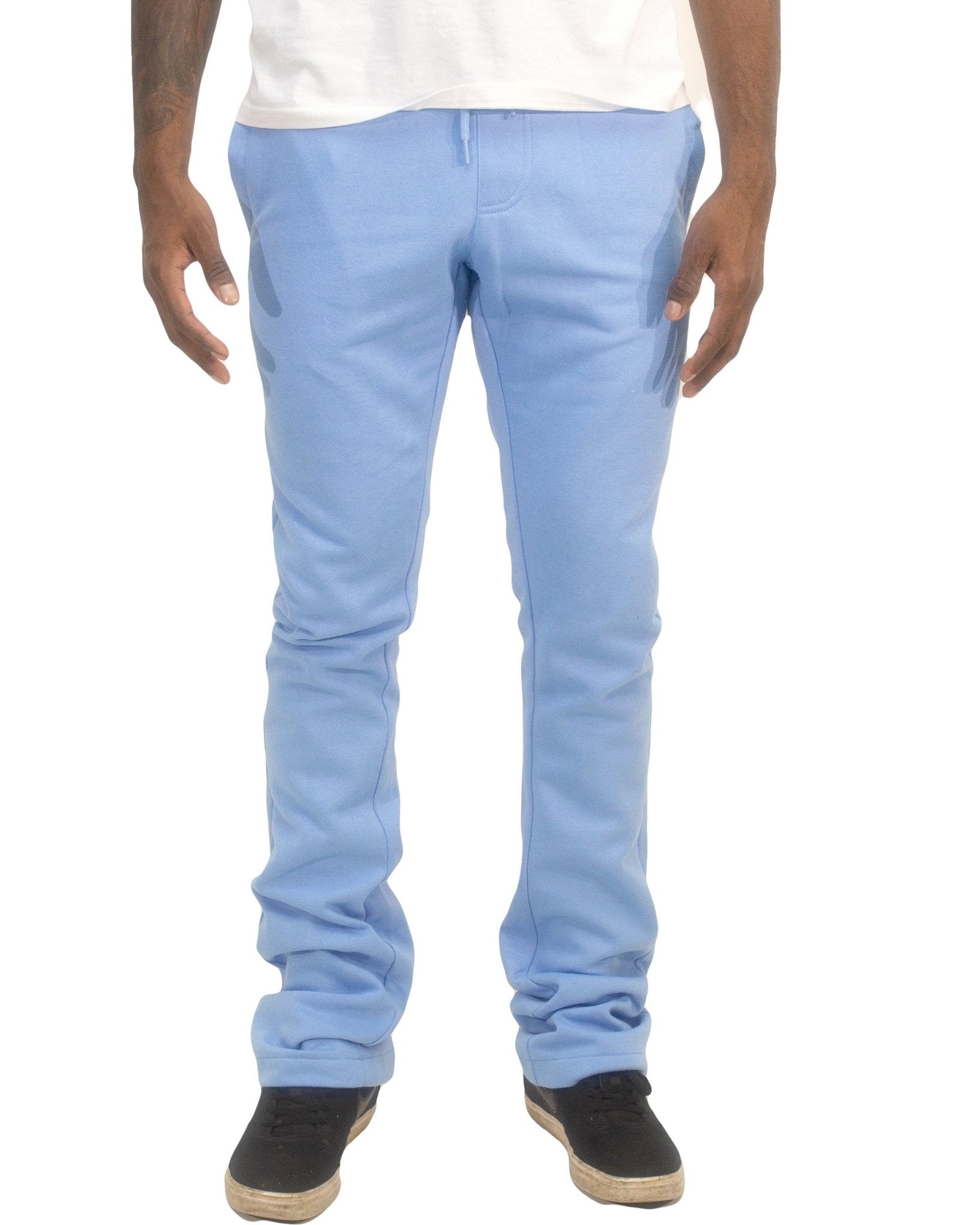 Basic Fleece Stacked Pants - Royal Blue® Apparel Sky Blue / S