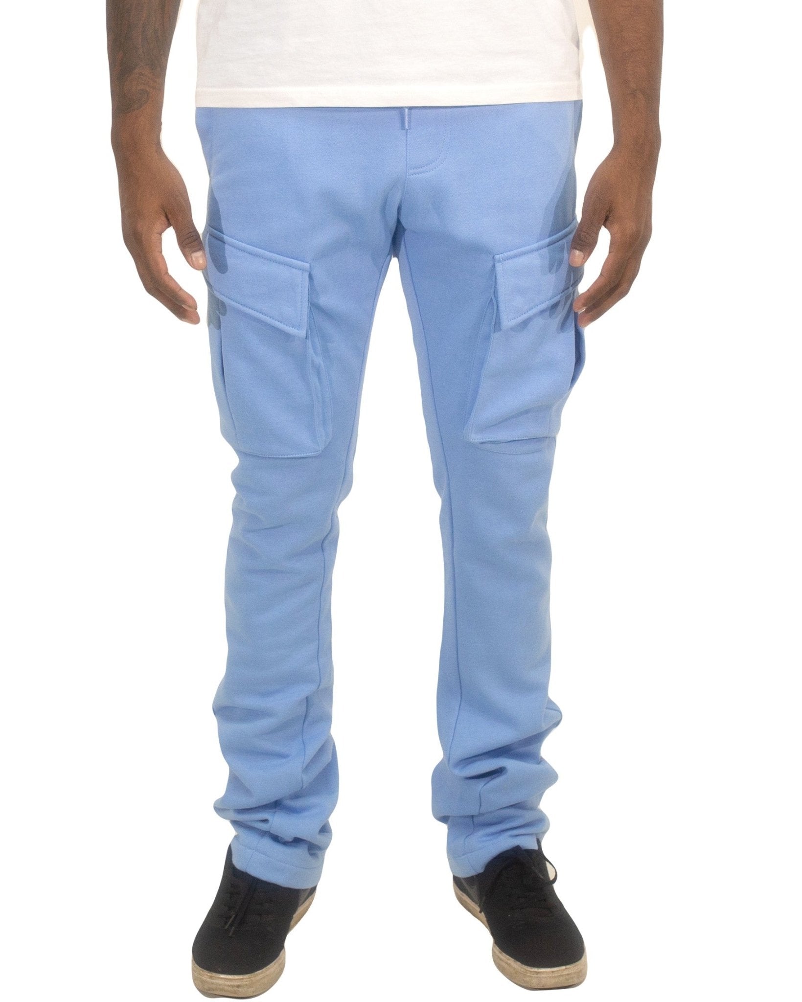 Cargo Fleece Stacked Pants - Royal Blue® Apparel Sky Blue / S