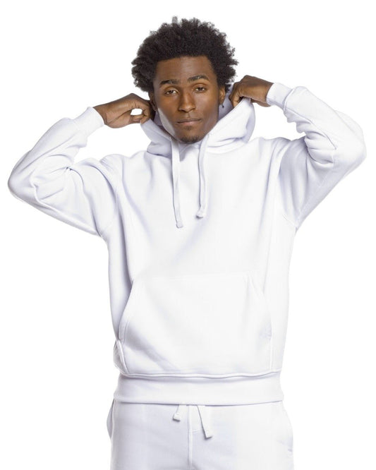 Classic Men's Fleece Pullover Hoodie - Royal Blue® Apparel White / Small