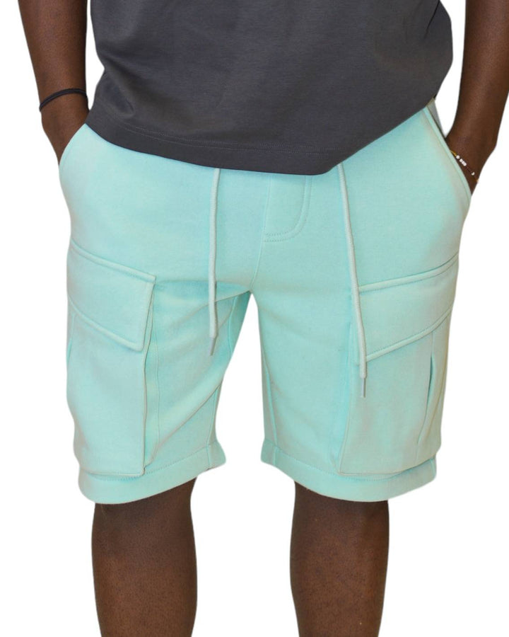 Mint green fleece cargo shorts by Royal Blue® Apparel, adding a fresh color to your casual wardrobe