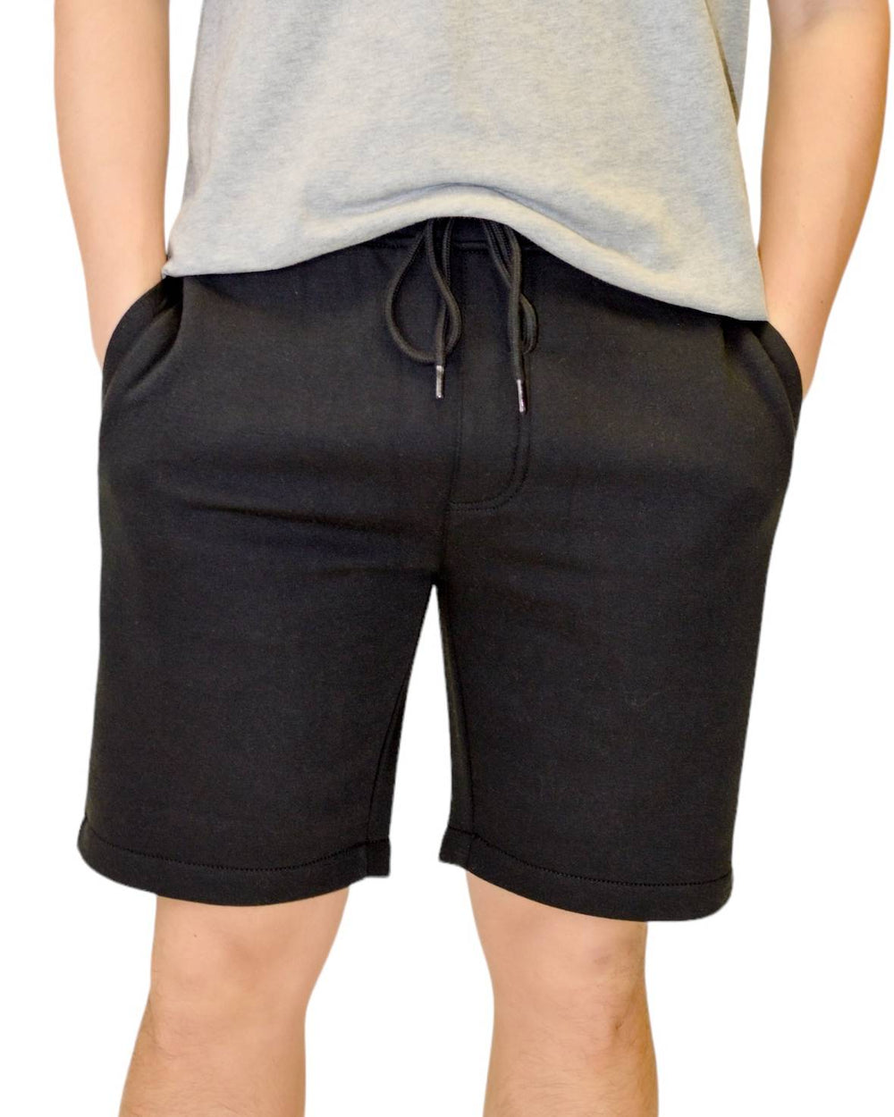 Black nylon active shorts by Royal Blue® Apparel, lightweight and quick-drying for active men