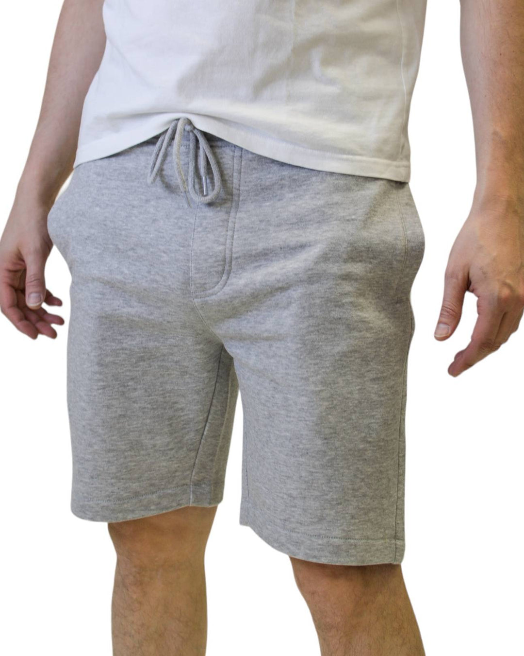 Gray nylon active shorts by Royal Blue® Apparel, designed with a front drawstring for a snug, adjustable fit