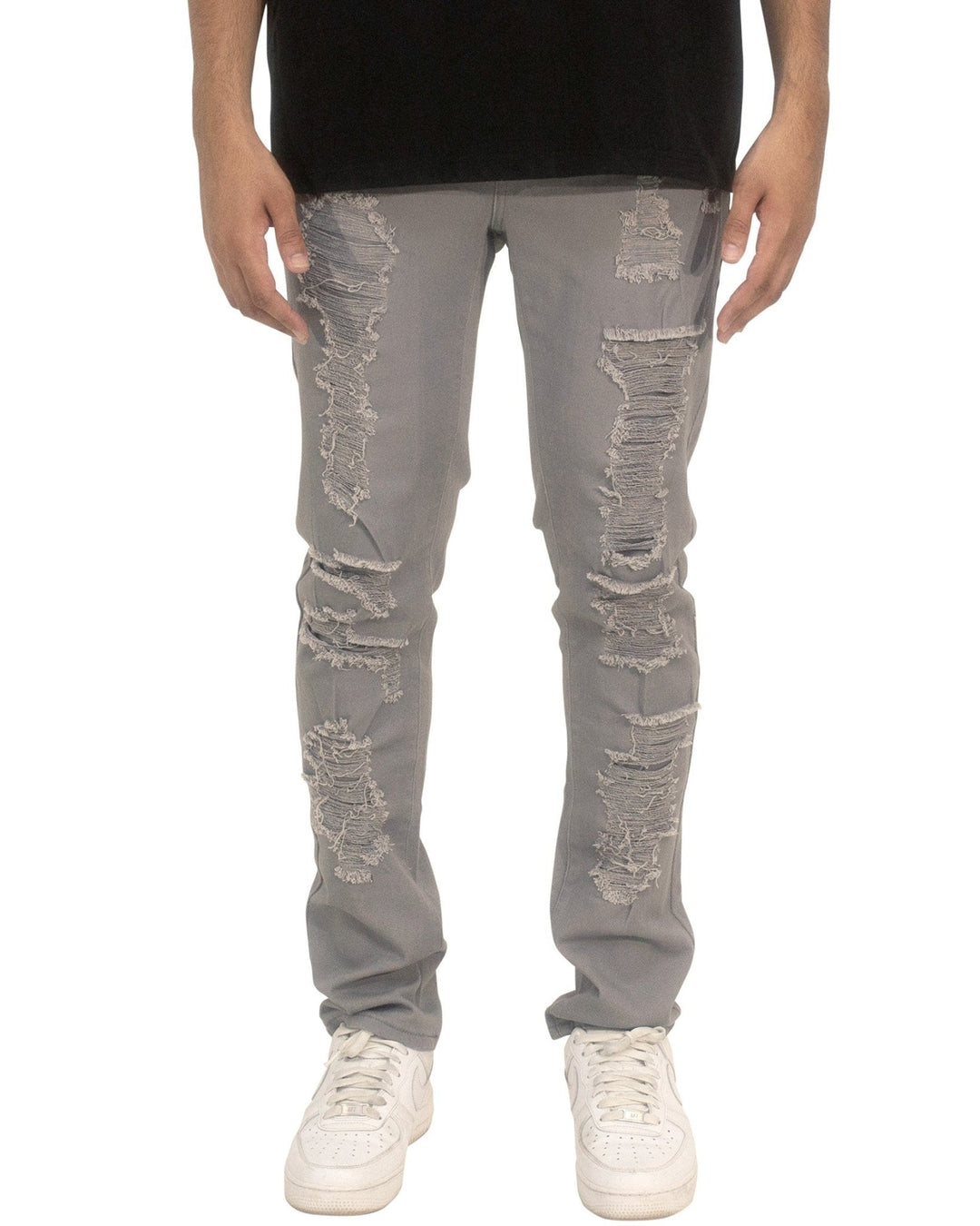 Twill Rip & Repair Skinny Pants - Royal Blue® Apparel