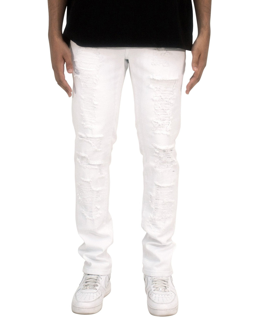 Twill Rip & Repair Skinny Pants - Royal Blue® Apparel