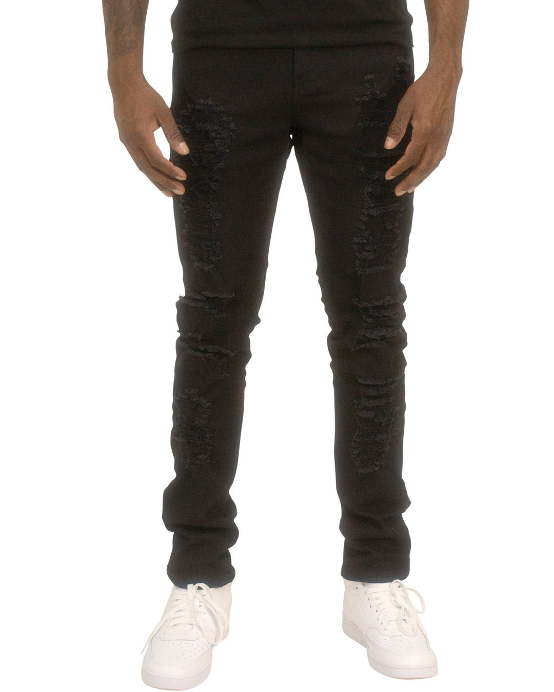 Twill Rip & Repair Stacked Pants - Royal Blue® Apparel