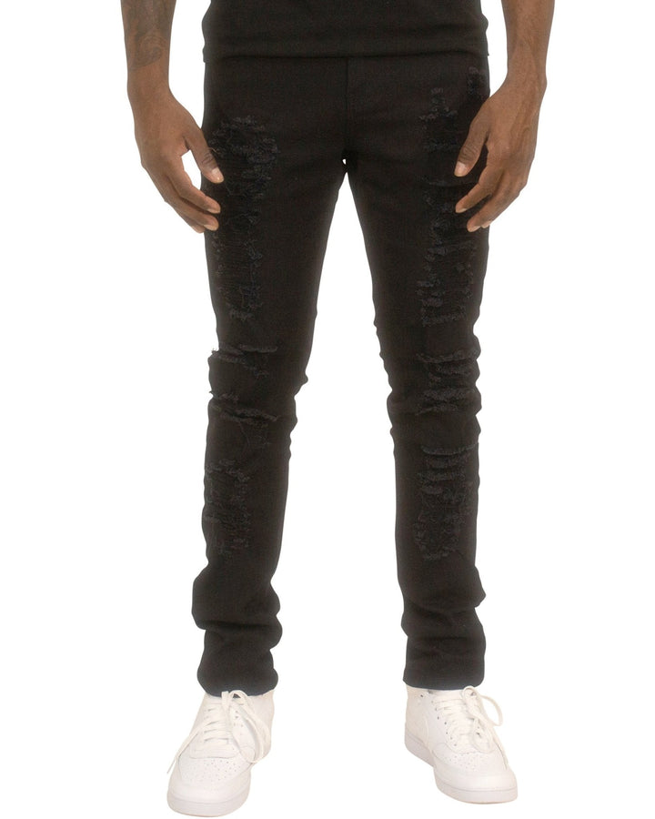 Twill Rip & Repair Stacked Pants - Royal Blue® Apparel