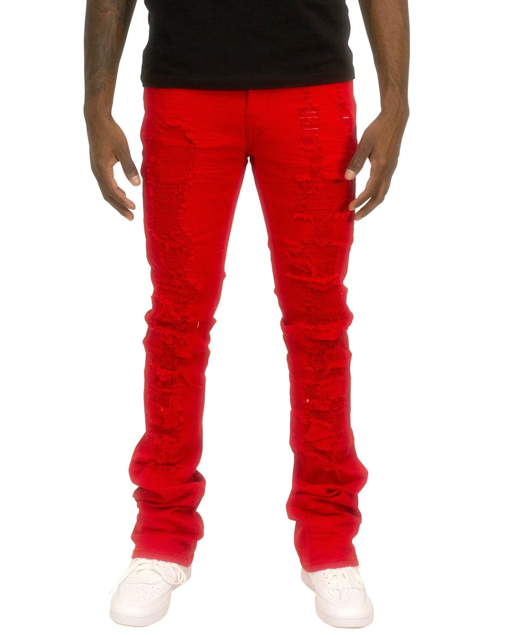 Twill Rip & Repair Stacked Pants - Royal Blue® Apparel