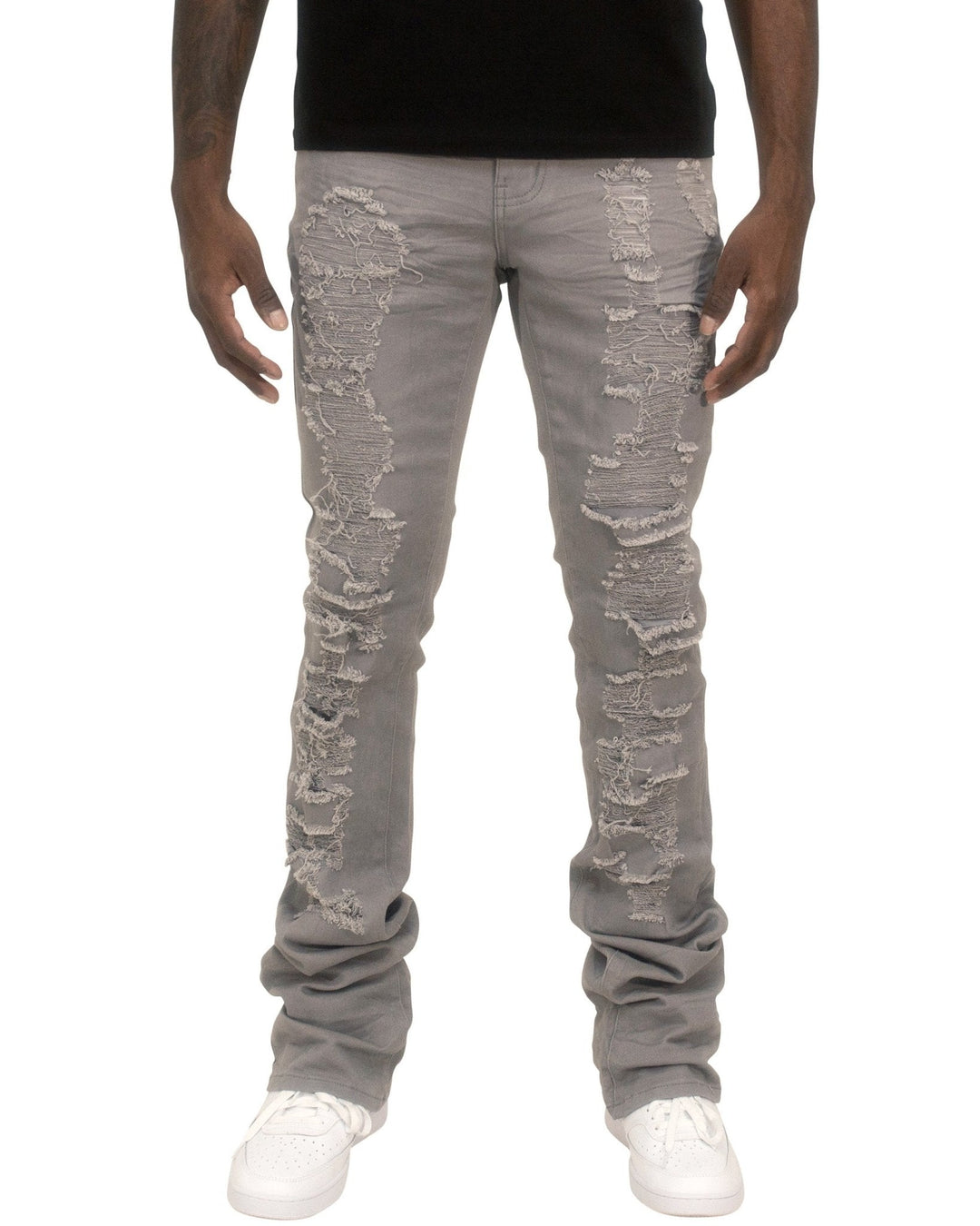 Twill Rip & Repair Stacked Pants - Royal Blue® Apparel