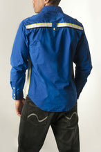 Load image into Gallery viewer, Button Long Sleeve Shirt - Royal Back
