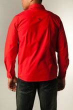 Load image into Gallery viewer, Button Long Sleeve Shirt - Red Back
