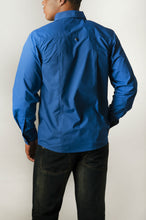 Load image into Gallery viewer, Button Long Sleeve Shirt - Royal Back
