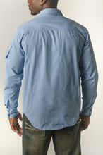 Load image into Gallery viewer, Button Long Sleeve Shirt - Royal Back
