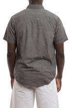 Load image into Gallery viewer, Short Sleeve Button Shirt - Charcoal Back
