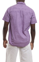 Load image into Gallery viewer, Short Sleeve Button Shirt - Purple Back
