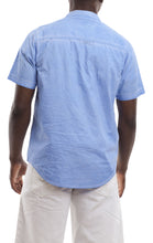 Load image into Gallery viewer, Short Sleeve Button Shirt - Silver Blue Back
