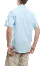Load image into Gallery viewer, Short Sleeve Button Shirt - Bright Blue Back
