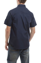 Load image into Gallery viewer, Short Sleeve Button Shirt - Navy Back
