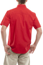 Load image into Gallery viewer, Short Sleeve Button Shirt - Red Back
