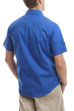 Load image into Gallery viewer, Short Sleeve Button Shirt - Royal Back
