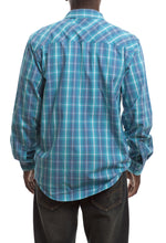 Load image into Gallery viewer, Big and Tall Long Sleeve Button Shirt - Emerald City Back
