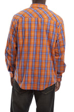Load image into Gallery viewer, Big and Tall Long Sleeve Button Shirt - Orange Punk Back
