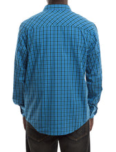 Load image into Gallery viewer, Button Long Sleeve Shirt - Turquoise Back
