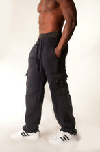 Load image into Gallery viewer, Big and Tall Cargo Pants - Navy Side

