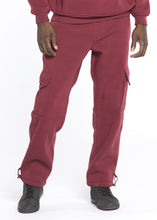 Load image into Gallery viewer, 4161P Burgundy, Men&#39;s Classic Fleece Cargo Pants
