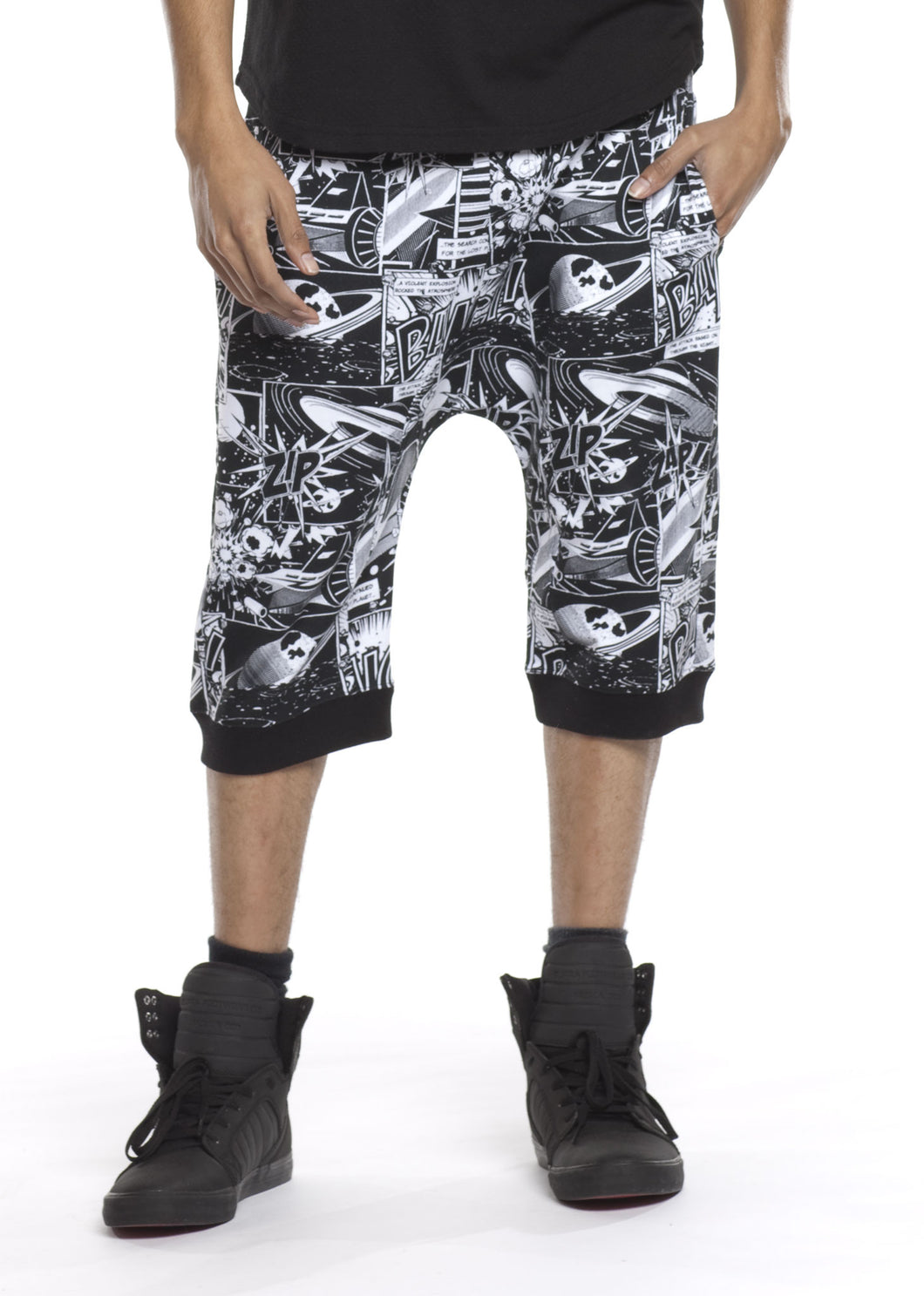 Tonal Comic Print Ares Jogger Shorts