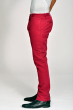 Load image into Gallery viewer, Skinny Chino Pants - Burgundy Side

