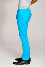 Load image into Gallery viewer, Skinny Chino Pants - Turquoise Side
