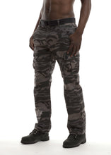 Load image into Gallery viewer, Straight Fit Cargo Pants - Black Camo Side
