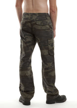 Load image into Gallery viewer, Straight Fit Cargo Pants - Olive Camo Back
