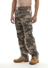 Load image into Gallery viewer, Straight Fit Cargo Pants - Sand Camo Side

