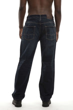 Load image into Gallery viewer, Slim Straight Jeans - Dark Blue Back
