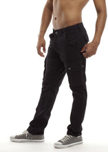 Load image into Gallery viewer, Skinny Cargo Pants - Black Side
