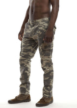 Load image into Gallery viewer, Skinny Cargo Pants - Sand Camo Angled
