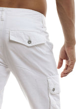 Load image into Gallery viewer, Skinny Cargo Pants - White Back Pocket
