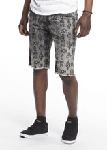 Load image into Gallery viewer, Extreme Wash Tribal Print Denim Shorts
