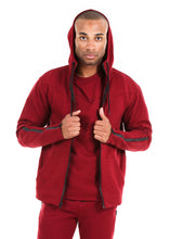 Load image into Gallery viewer, 87074ZH Burgundy, Men&#39;s Tech Fleece Zipup Hoodie
