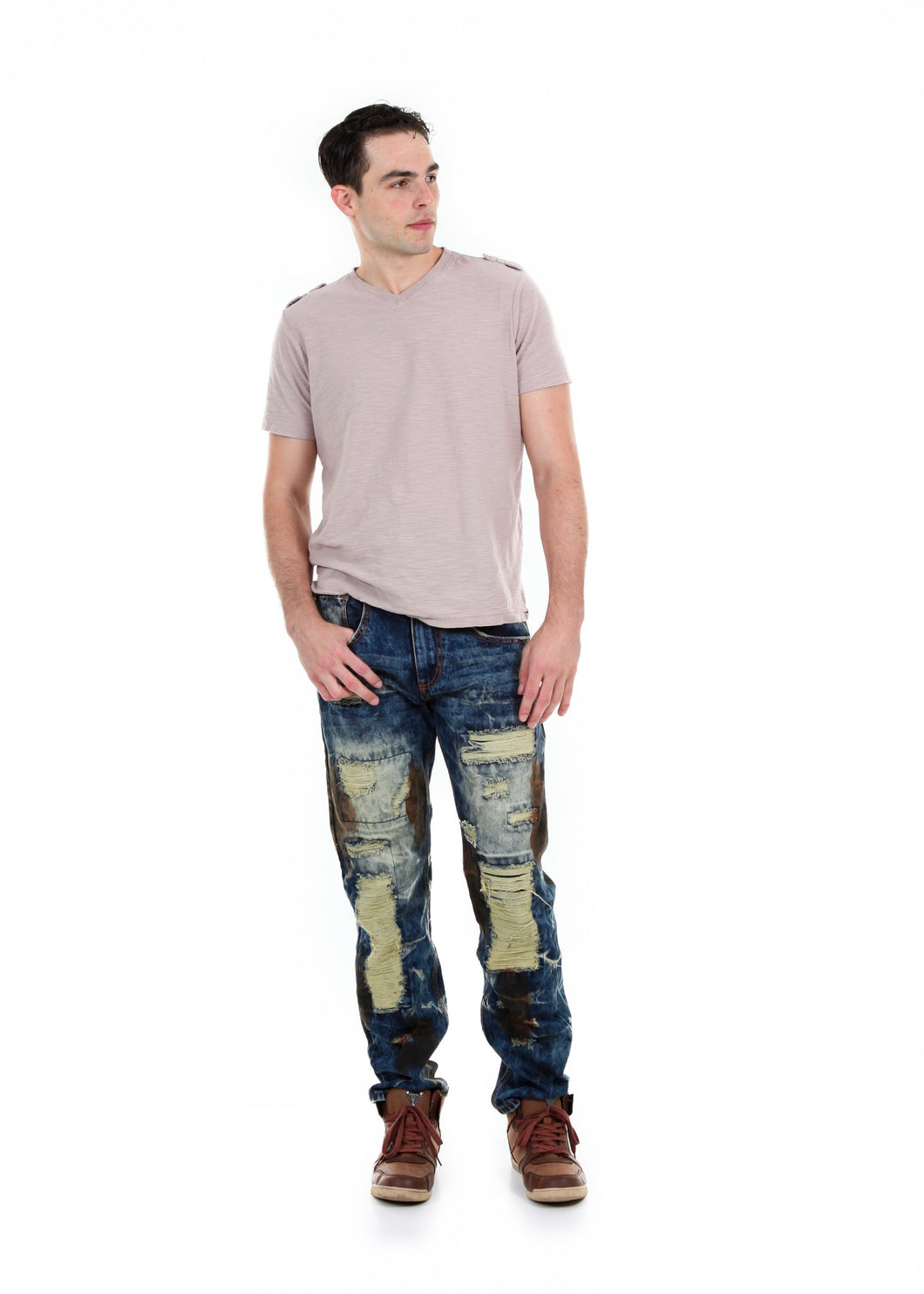 Slim Extreme Ripped and Repaired Jeans