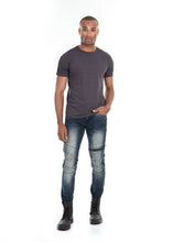 Load image into Gallery viewer, 89076SK Steel Blast, Men&#39;s Skinny Fit Moto Denim Jeans
