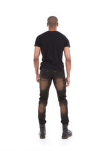 Load image into Gallery viewer, 89078SK Brown, Men&#39;s Slim Fit Moto Denim Jeans

