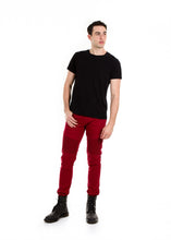 Load image into Gallery viewer, 89086SK Burgundy, Men&#39;s Moto Twill Skinny Fit Pants
