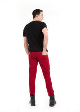 Load image into Gallery viewer, 89086SK Burgundy, Men&#39;s Moto Twill Skinny Fit Pants
