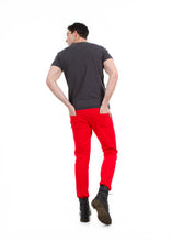 Load image into Gallery viewer, 89086SK Red, Men&#39;s Moto Twill Skinny Fit Pants

