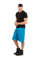 Load image into Gallery viewer, 9312 Turquoise, Men&#39;s Non-Wash Belted Cargo Shorts
