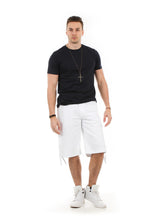 Load image into Gallery viewer, 9312 White, Men&#39;s Non-Wash Belted Cargo Shorts
