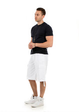 Load image into Gallery viewer, 9312 White, Men&#39;s Non-Wash Belted Cargo Shorts
