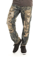 Load image into Gallery viewer, D7PT1074 Smokey Wash, Men&#39;s Galaxy Print Distressed Denim
